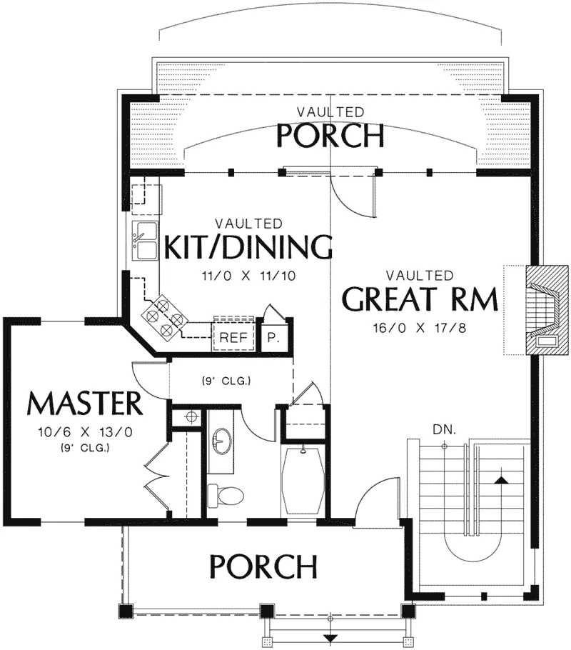 Shingle House Plan First Floor - Nolan Hill Shingle Home 011D-0292 - Shop House Plans and More