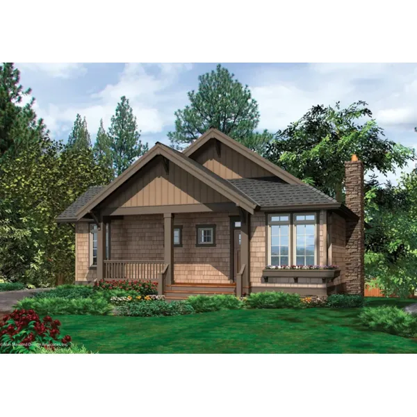 Ranch House Plan Front of Home - Nolan Hill Shingle Home 011D-0292 - Shop House Plans and More