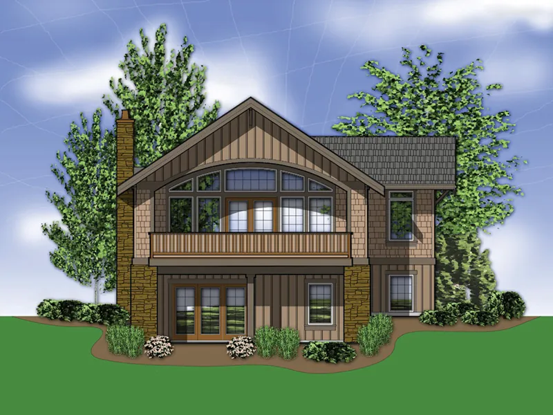 Rustic House Plan Rear Photo 01 - Nolan Hill Shingle Home 011D-0292 - Shop House Plans and More