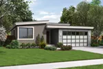 Waterfront House Plan Front of Home - Rocco Modern Ranch Home 011D-0304 - Shop House Plans and More