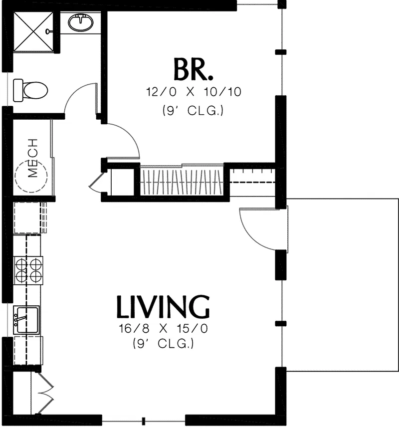 Contemporary House Plan First Floor - Radko Prairie Style Home 011D-0305 - Shop House Plans and More