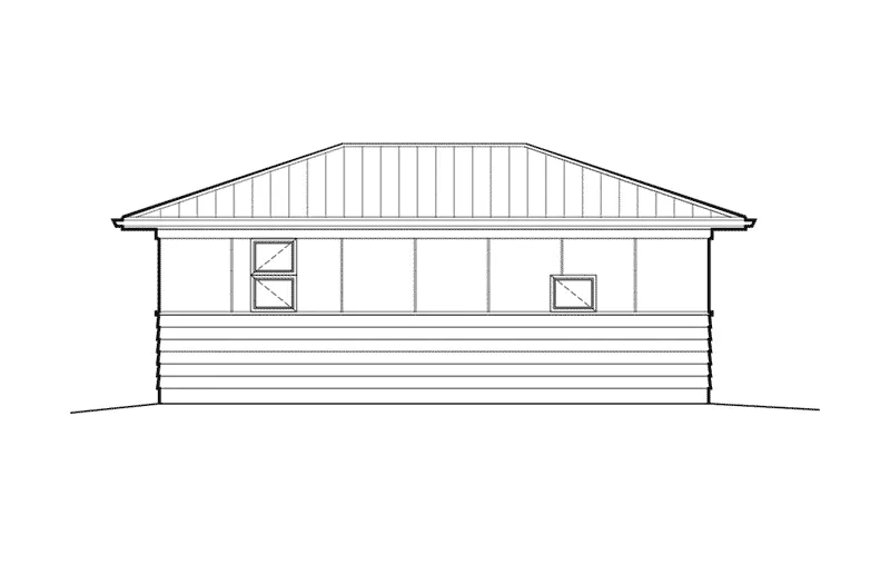 Beach & Coastal House Plan Left Elevation - Radko Prairie Style Home 011D-0305 - Shop House Plans and More