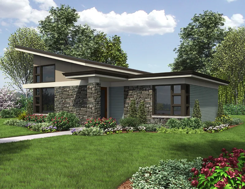 Ranch House Plan Front of Home - Rockport Modern Home 011D-0306 - Shop House Plans and More