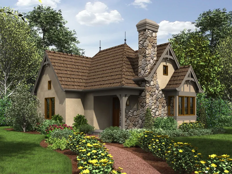Tudor House Plan Front of Home - Maxton Tudor Cottage Home 011D-0312 - Shop House Plans and More