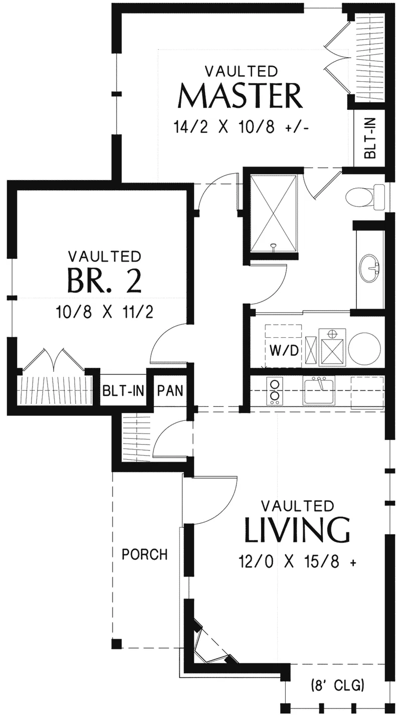 Rustic House Plan First Floor - Robbin English Cottage Home 011D-0313 - Shop House Plans and More