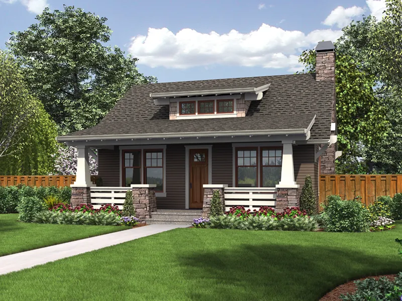 Ranch House Plan Front of Home - Willowdale Bungalow Home 011D-0315 - Shop House Plans and More