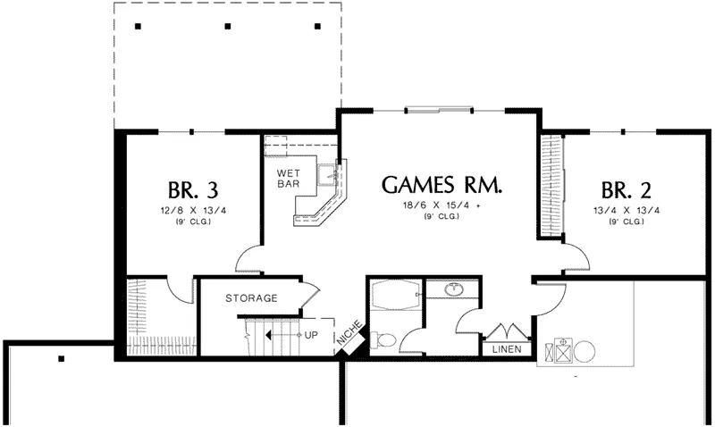 Traditional House Plan Lower Level Floor - Richert Ranch Home 011D-0317 - Shop House Plans and More