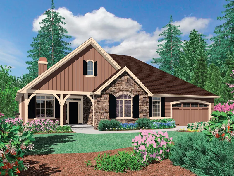 Ranch House Plan Front Image - Saxon Ridge Country Home 011D-0327 - Shop House Plans and More