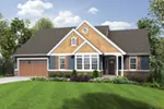 Waterfront House Plan Front of Home - Elm Creek Craftsman Home 011D-0328 - Search House Plans and More