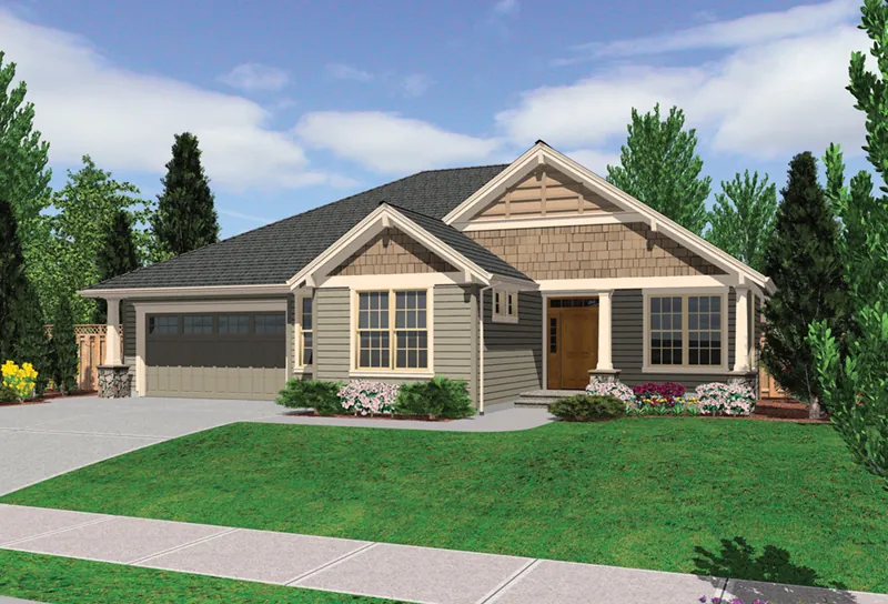 Country House Plan Front Image - Overlake Craftsman Home 011D-0330 - Shop House Plans and More