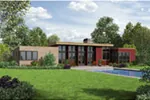 Ranch House Plan Rear Photo 01 - Cato Contemporary Home 011D-0336 - Search House Plans and More