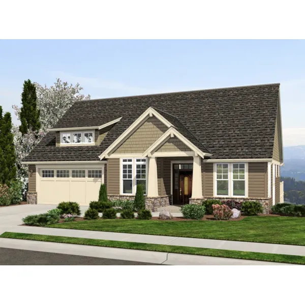 Craftsman House Plan Front of Home - Chamblee Craftsman Home 011D-0340 - Search House Plans and More