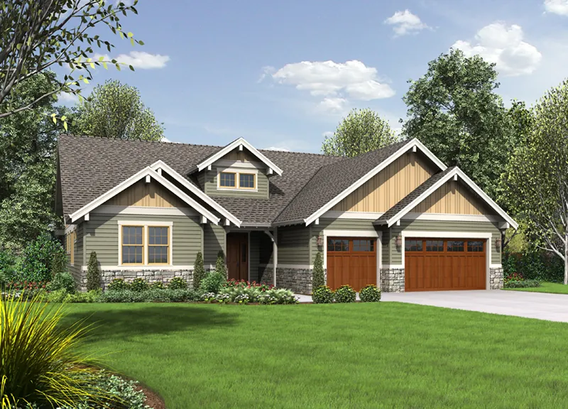Prairie House Plan Front Photo 03 - Colten Craftsman Ranch Home 011D-0342 - Search House Plans and More