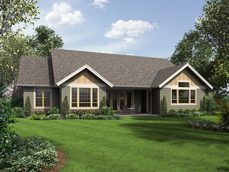 Rustic House Plan Rear Photo 01 - Colten Craftsman Ranch Home 011D-0342 - Search House Plans and More