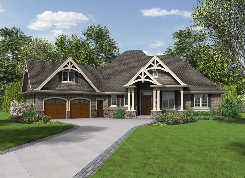 Country House Plan Front Image - Barbary Craftsman Home 011D-0346 - Search House Plans and More