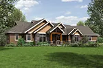 Rustic House Plan Front Image - Leigh Lane Rustic Country Ranch House - Shop House Plans and More