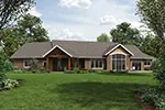 Arts & Crafts House Plan Color Image of House - Leigh Lane Rustic Country Ranch House - Shop House Plans and More