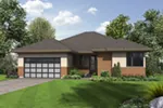 Contemporary House Plan Front of Home - Lefton Prairie Ranch Home 011D-0348 - Shop House Plans and More