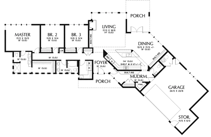 Sunbelt House Plan First Floor - Perida Contemporary Home 011D-0349 - Shop House Plans and More
