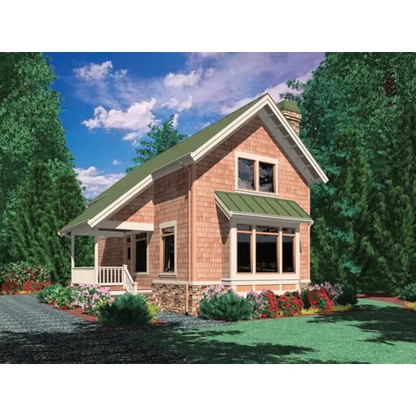 Arts & Crafts House Plan Front Photo 01 - Weslan Narrow Lot Home 011D-0358 - Shop House Plans and More