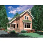 Arts & Crafts House Plan Front Photo 01 - Weslan Narrow Lot Home 011D-0358 - Shop House Plans and More