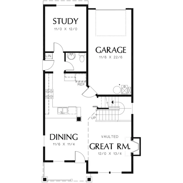 Shingle House Plan First Floor - Larkin Lane Craftsman Home 011D-0367 - Shop House Plans and More