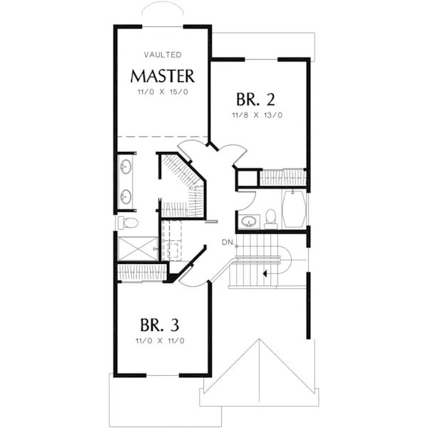 Shingle House Plan Second Floor - Larkin Lane Craftsman Home 011D-0367 - Shop House Plans and More