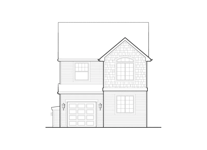 Shingle House Plan Rear Elevation - Larkin Lane Craftsman Home 011D-0367 - Shop House Plans and More