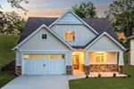 Southern House Plan Front Night Photo 01 - Meriweather Craftsman Home 011D-0376 - Shop House Plans and More