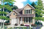 Traditional House Plan Front of Home - Plum Valley Narrow Lot Home 011D-0378 - Shop House Plans and More