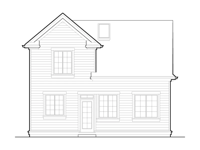 Traditional House Plan Rear Elevation - Plum Valley Narrow Lot Home 011D-0378 - Shop House Plans and More