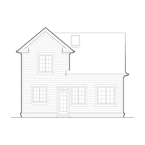 Country House Plan Rear Elevation - Plum Valley Narrow Lot Home 011D-0378 - Shop House Plans and More