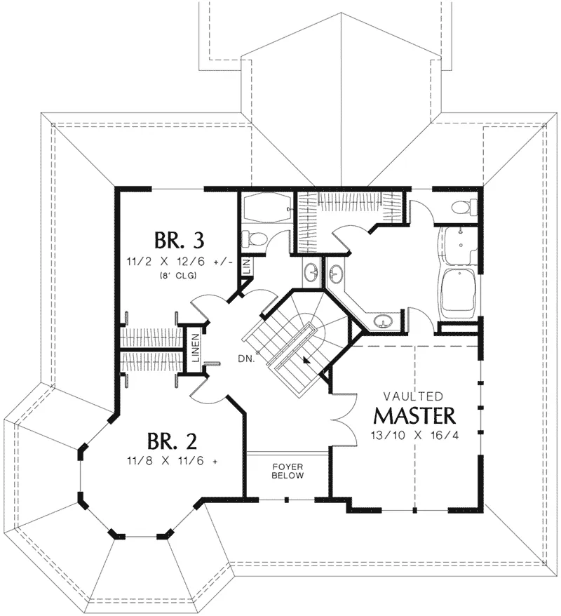 Victorian House Plan Second Floor - Emily Lane Victorian Home 011D-0393 - Search House Plans and More