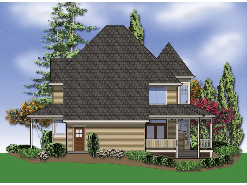 Victorian House Plan Rear Photo 01 - Emily Lane Victorian Home 011D-0393 - Search House Plans and More