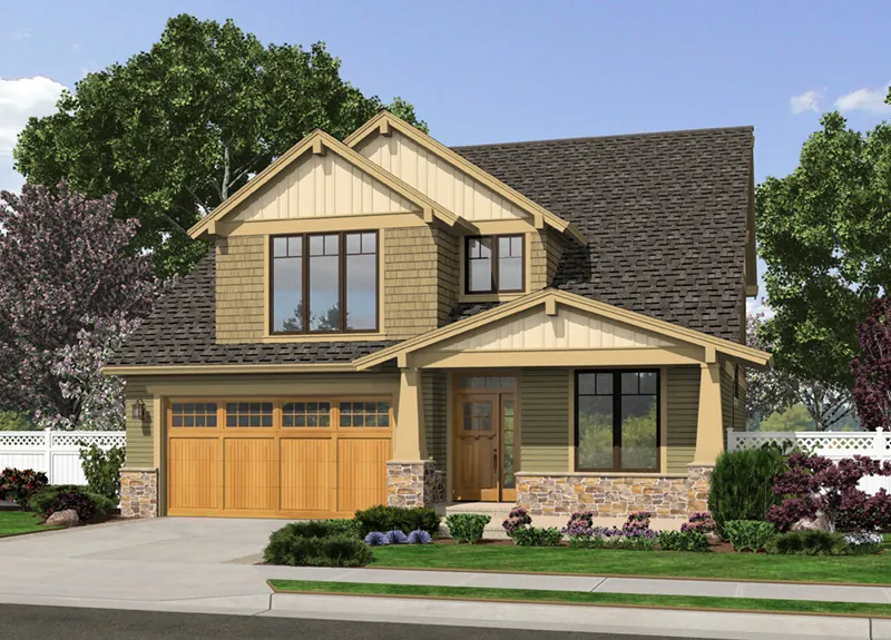 Craftsman House Plan Front of Home - Proctor Hill Craftsman Home 011D-0395 - Shop House Plans and More