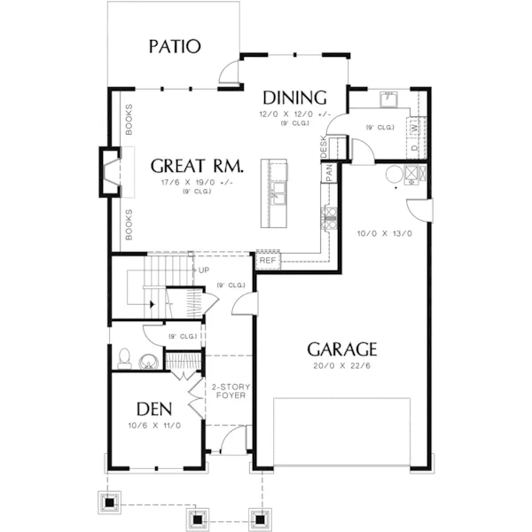 European House Plan First Floor - Harpers Pier Craftsman Home 011D-0396 - Search House Plans and More