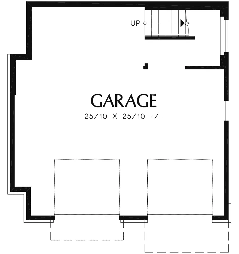 Prairie House Plan Garage Floor Plan - Daxton Sloping Lot Home 011D-0430 - Search House Plans and More