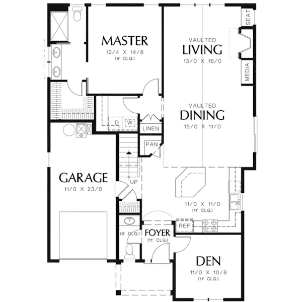 Craftsman House Plan First Floor - Sage Creek Country Home 011D-0434 - Shop House Plans and More