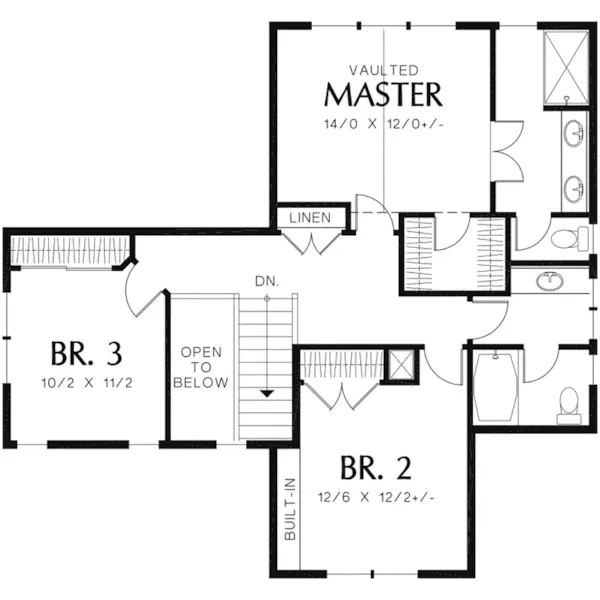 Craftsman House Plan Second Floor - Kirkland Hill Craftsman Home 011D-0440 - Search House Plans and More