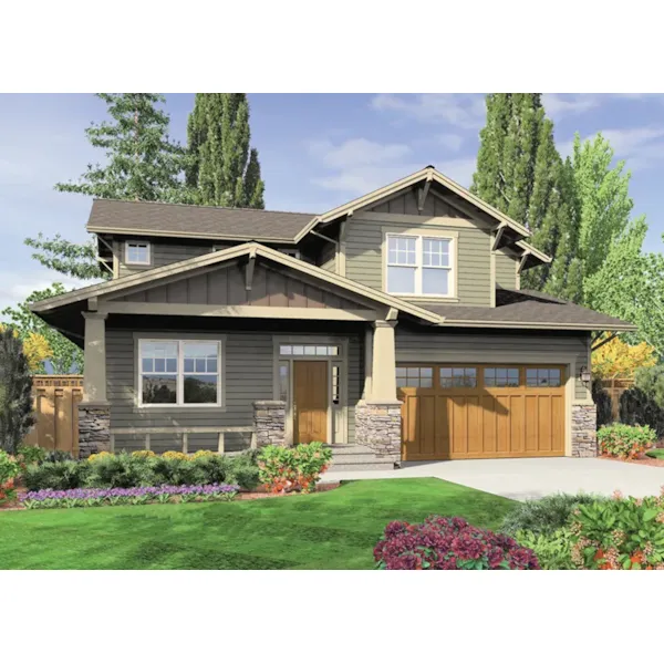 Craftsman House Plan Front of Home - Kirkland Hill Craftsman Home 011D-0440 - Search House Plans and More