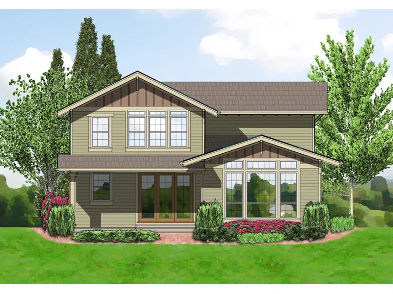Mountain House Plan Rear Photo 01 - Kirkland Hill Craftsman Home 011D-0440 - Search House Plans and More