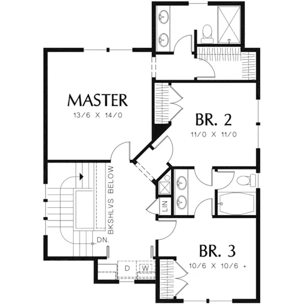 Neoclassical House Plan Second Floor - Hanna Rose Country Home 011D-0459 - Search House Plans and More