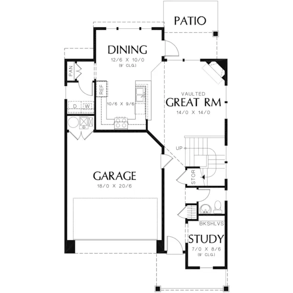 Neoclassical House Plan First Floor - Cottonwood Hill Country Home 011D-0464 - Search House Plans and More