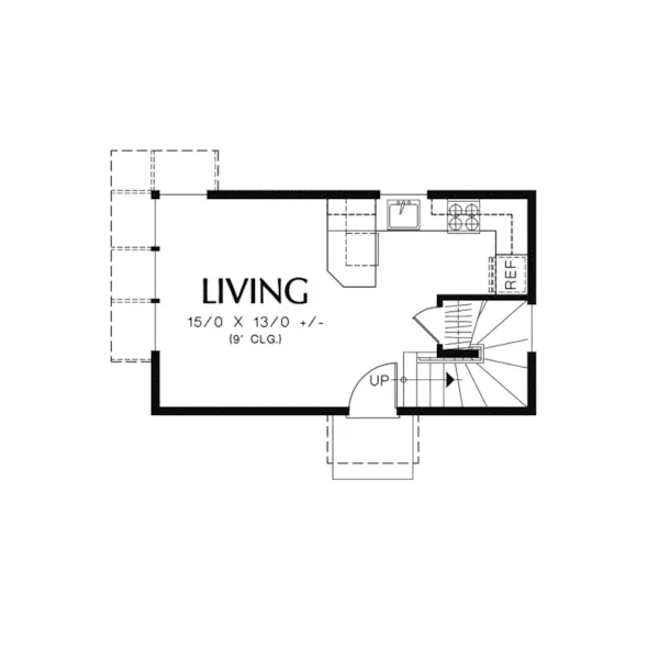 Lake House Plan First Floor - Wulff Modern Narrow Lot Home 011D-0471 - Shop House Plans and More