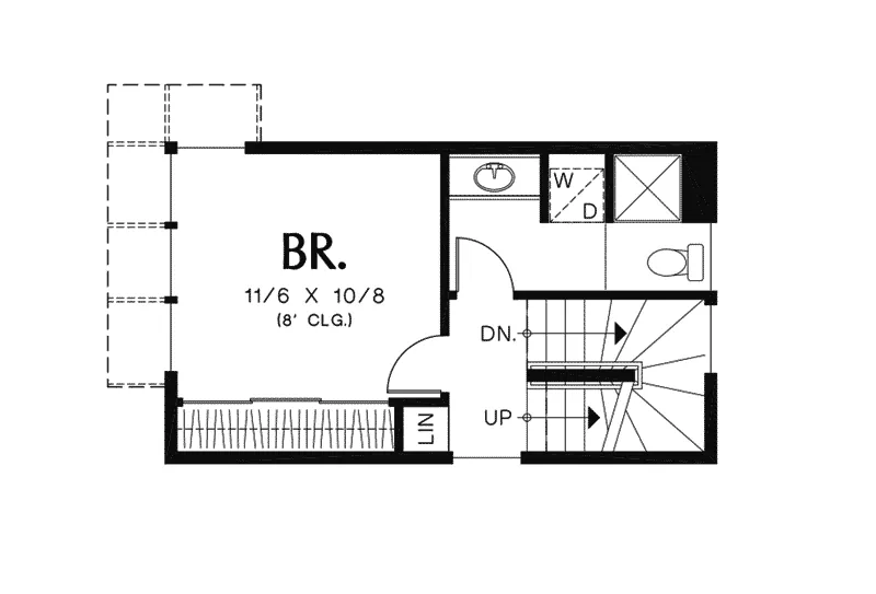 Lake House Plan Second Floor - Wulff Modern Narrow Lot Home 011D-0471 - Shop House Plans and More
