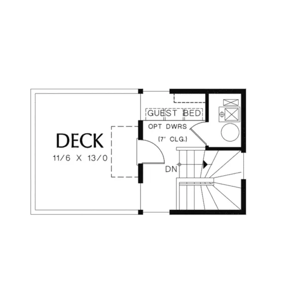 Lake House Plan Third Floor - Wulff Modern Narrow Lot Home 011D-0471 - Shop House Plans and More