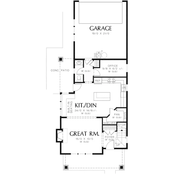 Farmhouse Plan First Floor - Eliza Lane Country Home 011D-0485 - Search House Plans and More