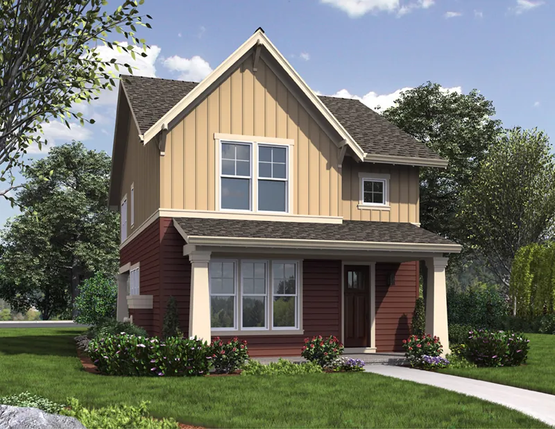 Farmhouse Plan Front of Home - Eliza Lane Country Home 011D-0485 - Search House Plans and More