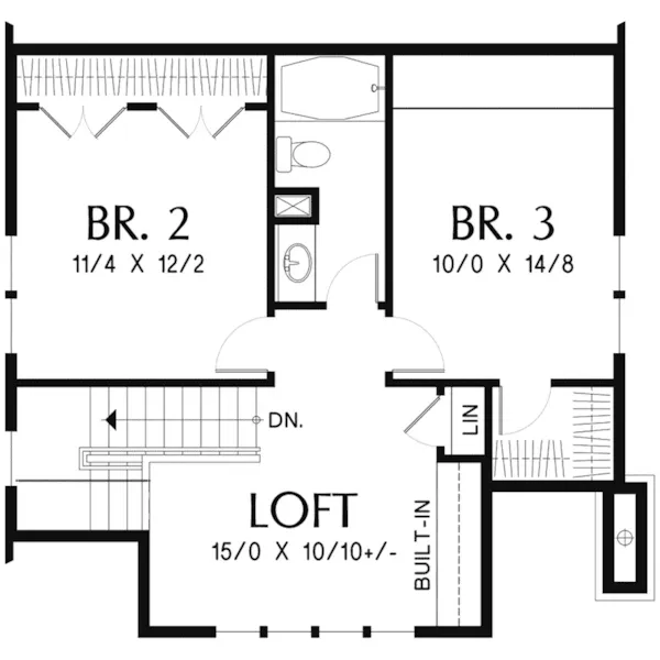 Rustic House Plan Second Floor - Bandon Falls Bungalow Home 011D-0489 - Search House Plans and More