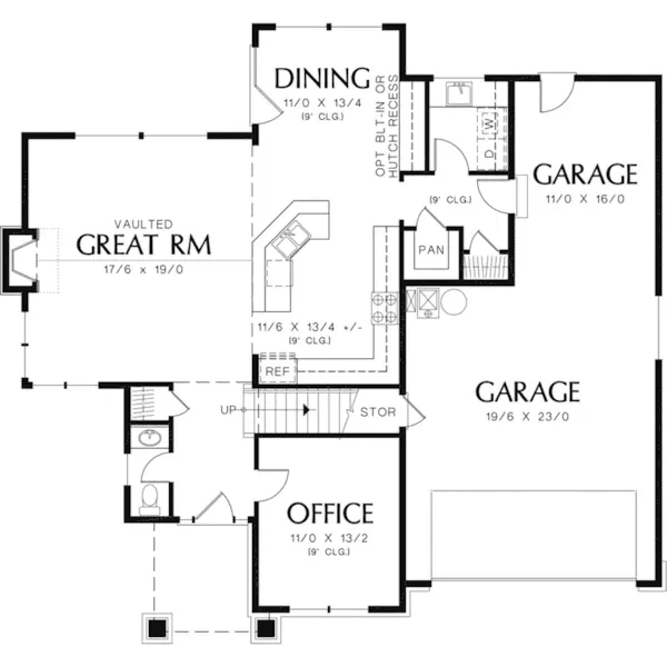 Traditional House Plan First Floor - Northcreek Lane Craftsman Home 011D-0516 - Shop House Plans and More